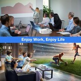 TOPVISION Native 1080P Home Cinema Beamer, 9000 Lumen Video Beamer met 4K 350'' Display, 150000 uur LED Projector Compatibel met HDMI/USB/SD/AV/VGA