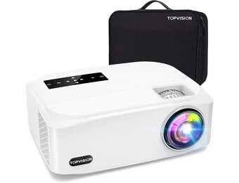 TOPVISION Native 1080P Home Cinema Beamer, 9000 Lumen Video Beamer met 4K 350'' Display, 150000 uur LED Projector Compatibel met HDMI/USB/SD/AV/VGA