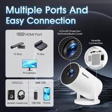 Gaimoo Mini Projector Wit - 4K FHD 1080P, 180° Draaibaar, WiFi 6 & Bluetooth 5.2