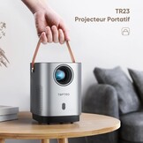 Draagbare Miniprojector 【Elektrische Focus】20000 Lumen WiFi6 Bluetooth-Videoprojector, TOPTRO 1080P FHD-ondersteunde 4K Draagbare Videoprojector, Volledig Afgedicht, 4P & 4D Correctie, 50% Zoom