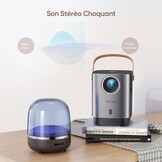 Draagbare Miniprojector 【Elektrische Focus】20000 Lumen WiFi6 Bluetooth-Videoprojector, TOPTRO 1080P FHD-ondersteunde 4K Draagbare Videoprojector, Volledig Afgedicht, 4P & 4D Correctie, 50% Zoom