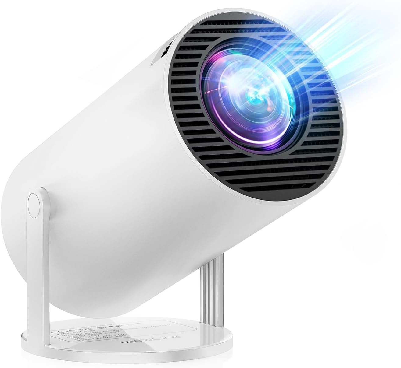 Mini Projector Draagbaar met Android 11, 1080P HD, 20000 Lux, 4K Ondersteuning en 180° Rotatie