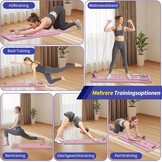 Pilates Reformer Board 5-in-1 opvouwbaar met buikroller, elleboogsteun, buikspiertrainer & spankabel voor thuistraining - Roze