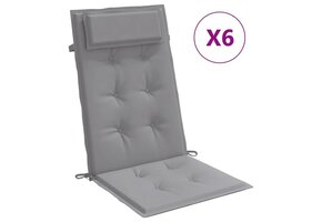 vidaXL Stoelkussens Hoge Rug Oxford Grijs - 41% Korting