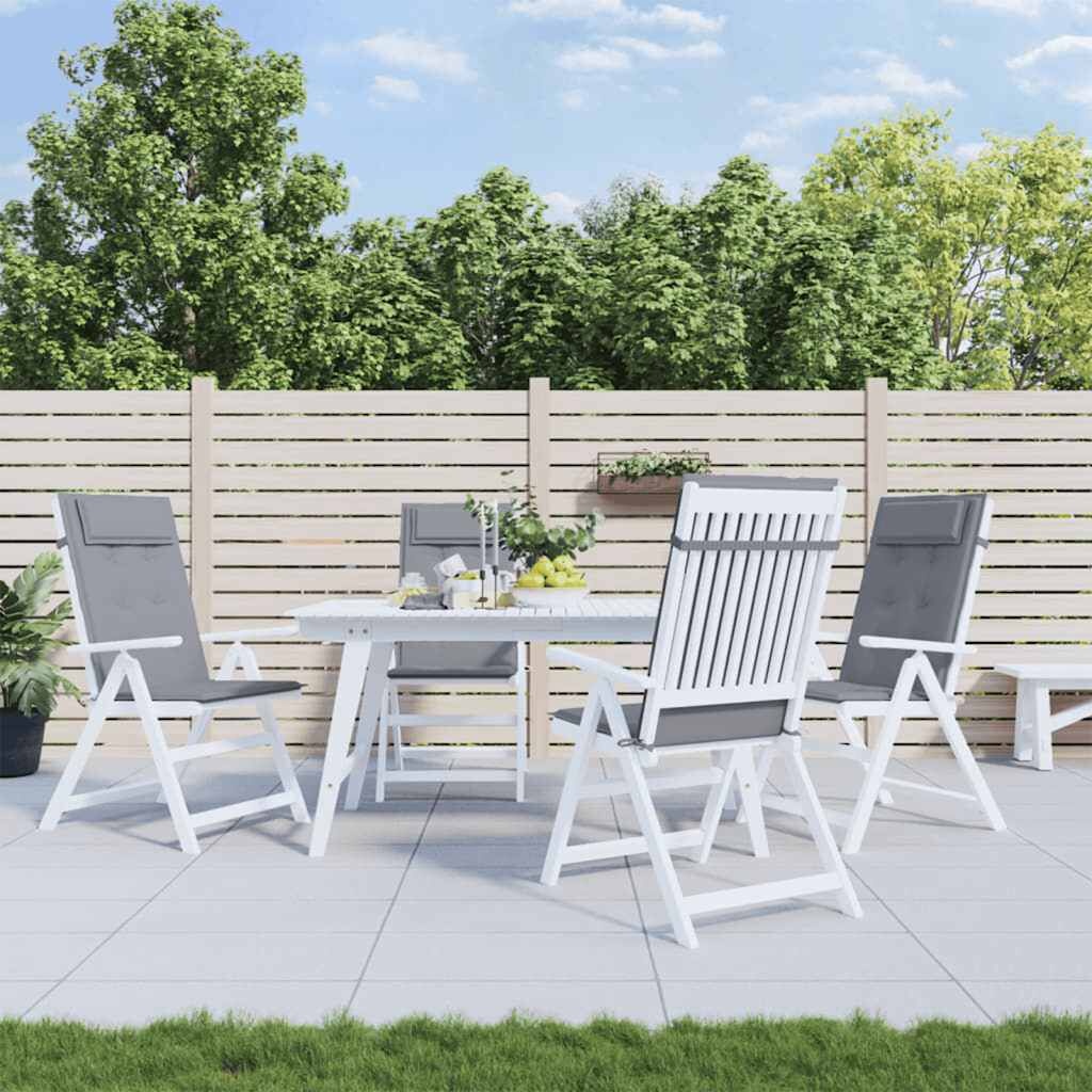 vidaXL Stoelkussens 6 st hoge rug oxford stof grijs