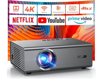4K Smart Projector voor Slaapkamer met Netflix Smart OS & HDR10 | KOGATA AI Auto Focus, 6D Keystone, WiFi 6 & Bluetooth 5.3 | Home Cinema Projectoren voor buiten en binnen