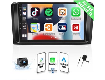 Autoradio Android 13 met Wireless Carplay & Android Auto, 9 inch scherm, 2GB RAM, 64GB opslag voor Mercedes-Benz ML GL W164 X164 (2005-2011)