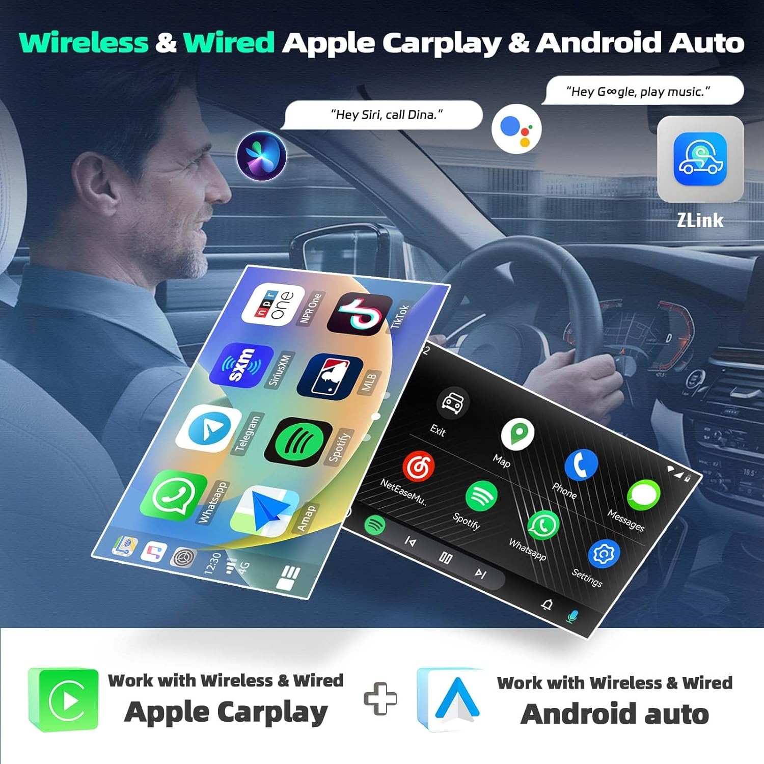 Autoradio Android 13 met Wireless Carplay & Android Auto, 9 inch scherm, 2GB RAM, 64GB opslag voor Mercedes-Benz ML GL W164 X164 (2005-2011)