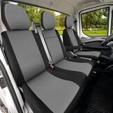 Autostoelhoezen set voorstoelen Iveco Daily VI 2014-2025 -2+1- Zwart & Donkergrijs