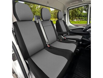 Autostoelhoezen set voorstoelen Iveco Daily VI 2014-2025 -2+1- Zwart & Donkergrijs