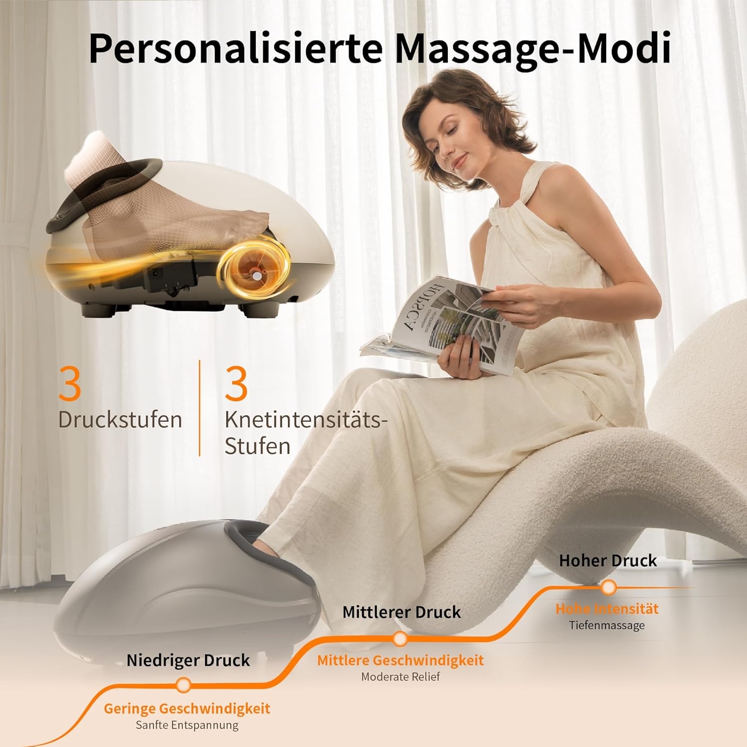 Elektrisch Voetmassageapparaat met Shiatsu, Rollen, Luchtdruk & Verwarmingsfunctie tot Schoenmaat 46