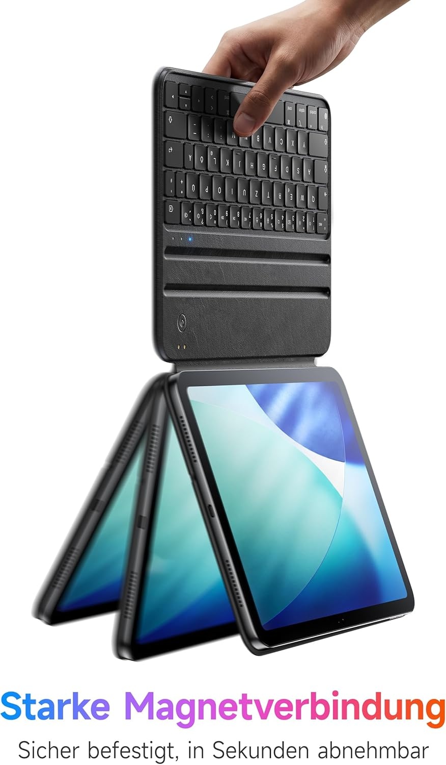 Zwarte QWERTZ Toetsenbordhoes iPad Air 5 / Pro 11" - 60% Korting