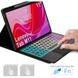 Toetsenbordhoes Lenovo Tab M11 11" (2024) - Duits QWERTZ, Verlicht, Trackpad, Penhouder
