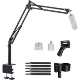 Microfoon Boom Arm Standaard Verstelbaar Inklapbaar Overhead met 5/8" 1/4" Adapter voor Blue Yeti HyperX Razer Fifine