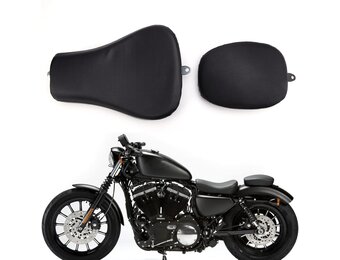 Motorstoel set solozadel & passagierskussen Zwart voor Harley-Davidson Sportster 48 72 883 1200