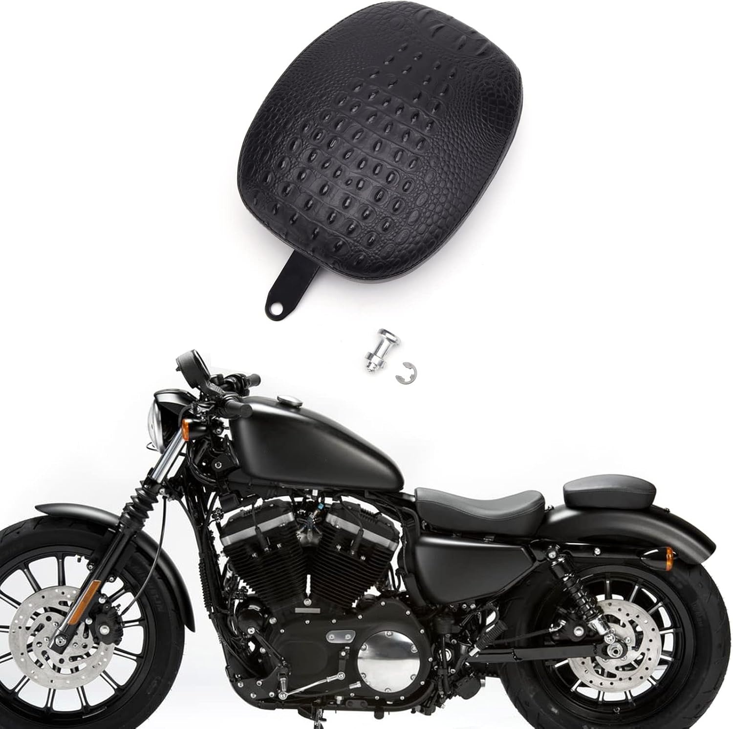 Motorstoel set solozadel & passagierskussen Zwart voor Harley-Davidson Sportster 48 72 883 1200