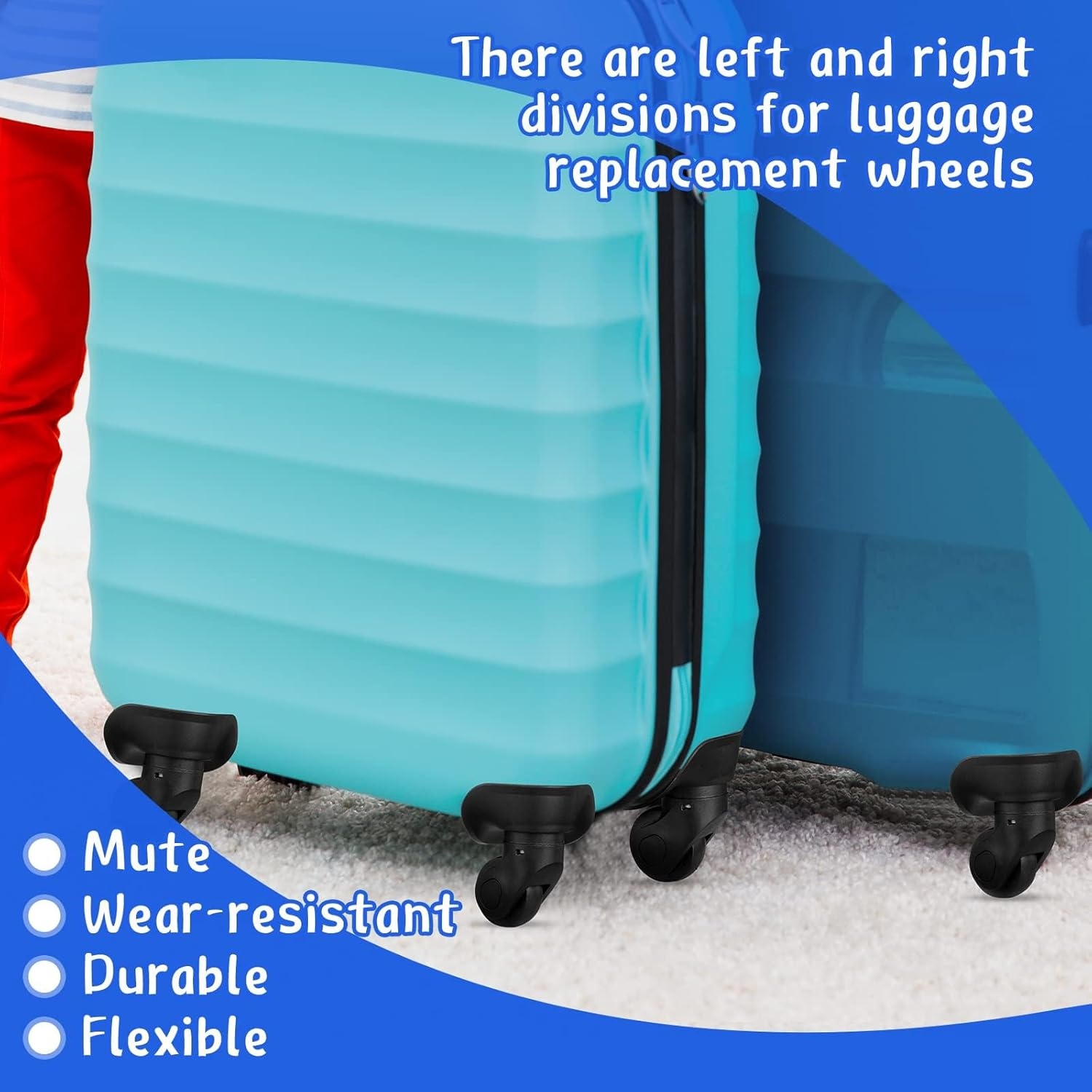 Koffer Reservewielen Universeel - 1 Paar Zwenkwielen voor Zachte & Harde Koffers