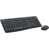 Draadloze toetsenbord en muis set stil zwart Duitse QWERTY SilentTouch 2,4 GHz 10m bereik