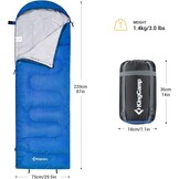 Rechthoekige Slaapzak 2-persoons Koppelbaar Flanel Extra Breed 3 Seizoenen 5-25 °C Lichtgewicht Waterdicht