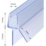Douchedeur reserveafdichting 70 cm transparant 2 stuks voor 4/5/6 mm glas waterdicht met 12.5 mm lip