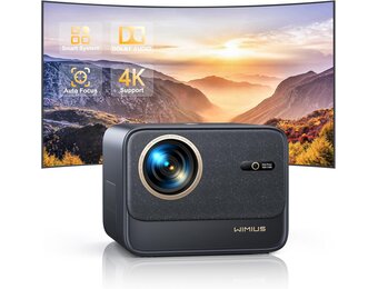 WiMiUS 4K Beamer met Autofocus, 6D Keystone, WiFi 6 & Bluetooth 5.2 - Officieel Netflix & Dolby