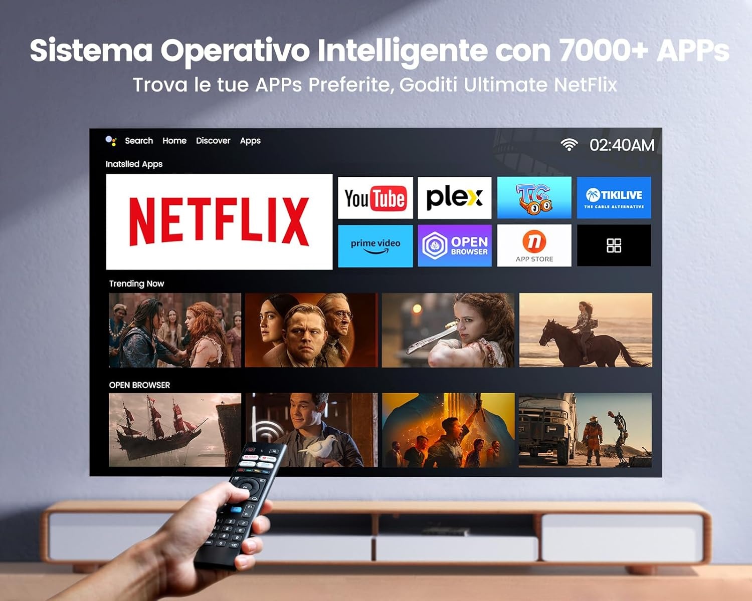 WiMiUS 4K Beamer met Autofocus, 6D Keystone, WiFi 6 & Bluetooth 5.2 - Officieel Netflix & Dolby