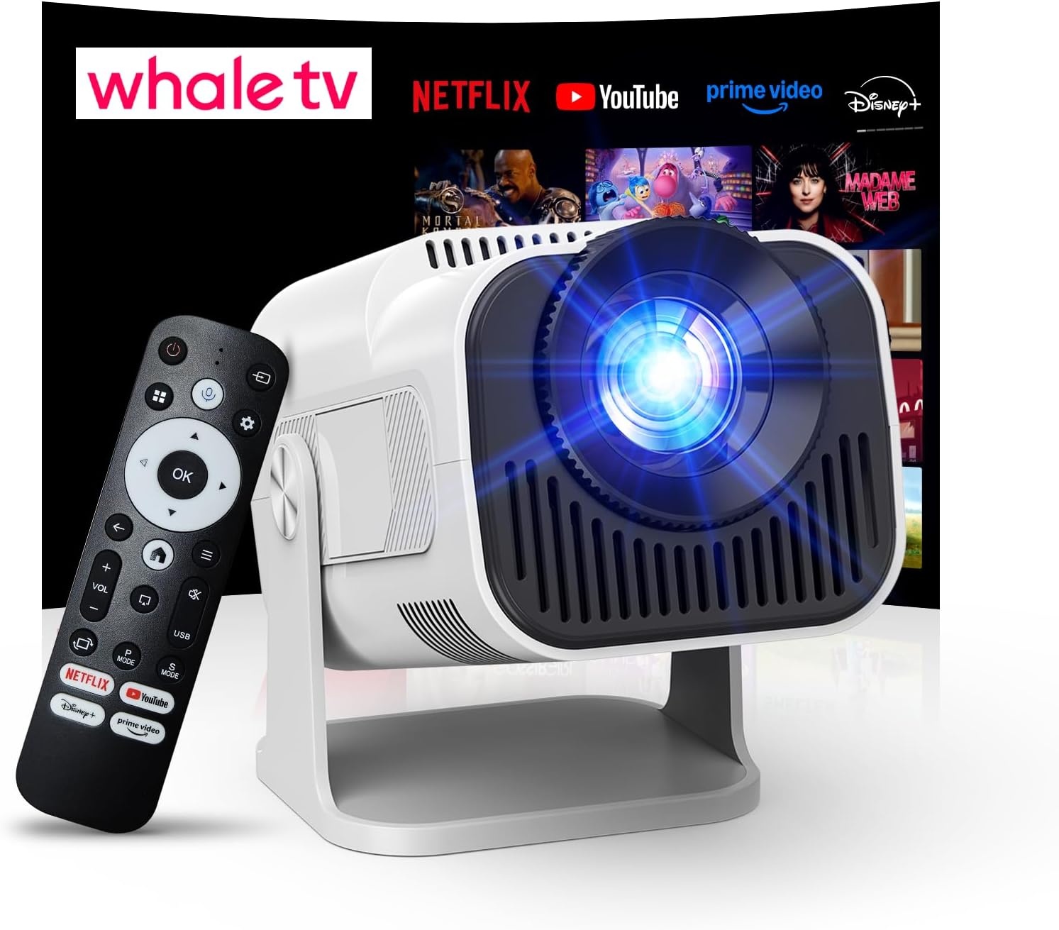 Compacte 4K Mini Projector met Wi-Fi en Bluetooth - Beige