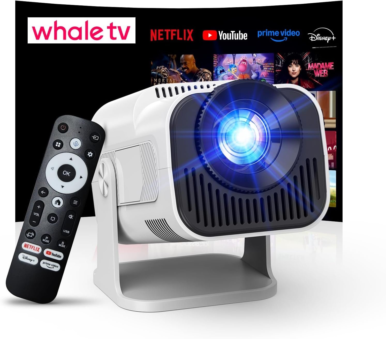 Compacte 4K Mini Projector met Wi-Fi en Bluetooth - Beige