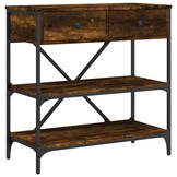 vidaXL Wandtafel 75x34,5x75 cm bewerkt hout gerookt eikenkleurig