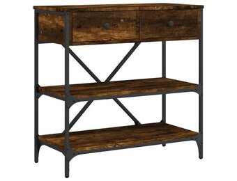 vidaXL Wandtafel 75x34,5x75 cm bewerkt hout gerookt eikenkleurig