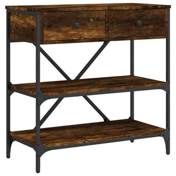 vidaXL Wandtafel 75x34,5x75 cm bewerkt hout gerookt eikenkleurig