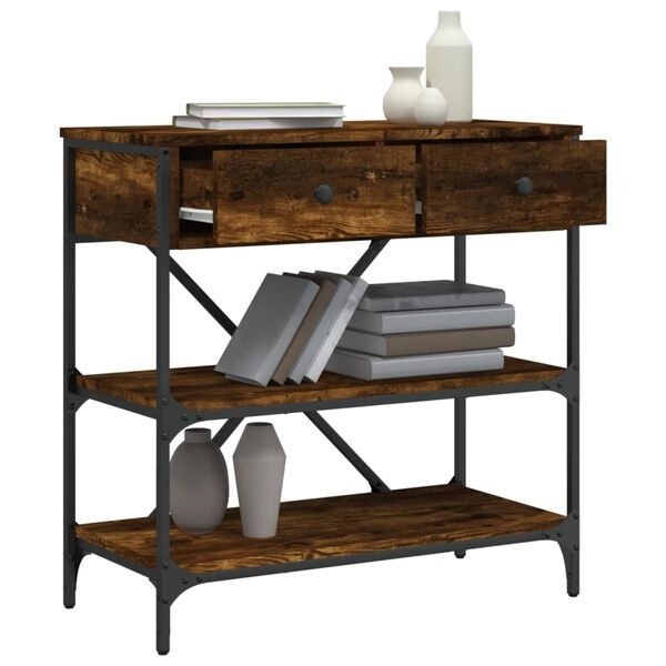 vidaXL Wandtafel 75x34,5x75 cm bewerkt hout gerookt eikenkleurig