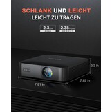 VOPLLS Mini Projector 4K Full HD 1080P 23000L - WiFi 6, Bluetooth met 360° Rotatie en Autofocus