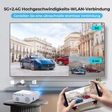 Beamer, Full HD 1080P Native 15.000 lumen 5G WiFi Bluetooth beamer, 4K ondersteund, mini-led-beamer, thuisbioscoop, 300 inch display, compatibel met iOS/Android/tv-stick/laptop/PS5 (tas inbegrepen)