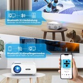 Beamer, Full HD 1080P Native 15.000 lumen 5G WiFi Bluetooth beamer, 4K ondersteund, mini-led-beamer, thuisbioscoop, 300 inch display, compatibel met iOS/Android/tv-stick/laptop/PS5 (tas inbegrepen)