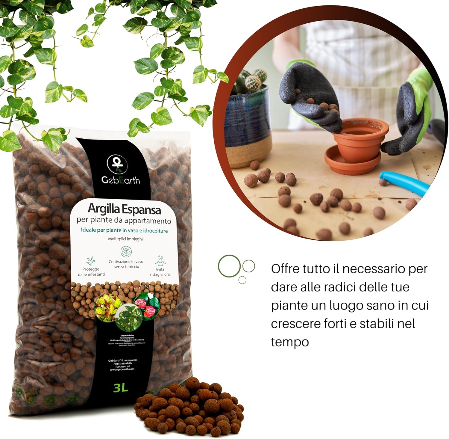 GebEarth® Geëxpandeerde Kleikorrels 1500g - pH Neutraal voor Semi-Hydrocultuur, Mulchen & Decoratie