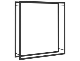 vidaXL Haardhoutrek Staal Matzwart - 110x28x116cm (76% korting)