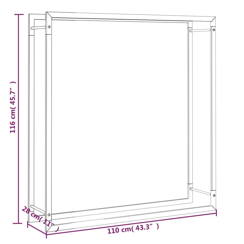 vidaXL Haardhoutrek Staal Matzwart - 110x28x116cm (76% korting)