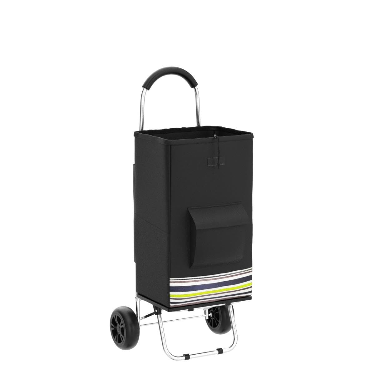 Opvouwbare boodschappentrolley 75L, 2-in-1 met RVS frame en waterdichte tas - Zwart