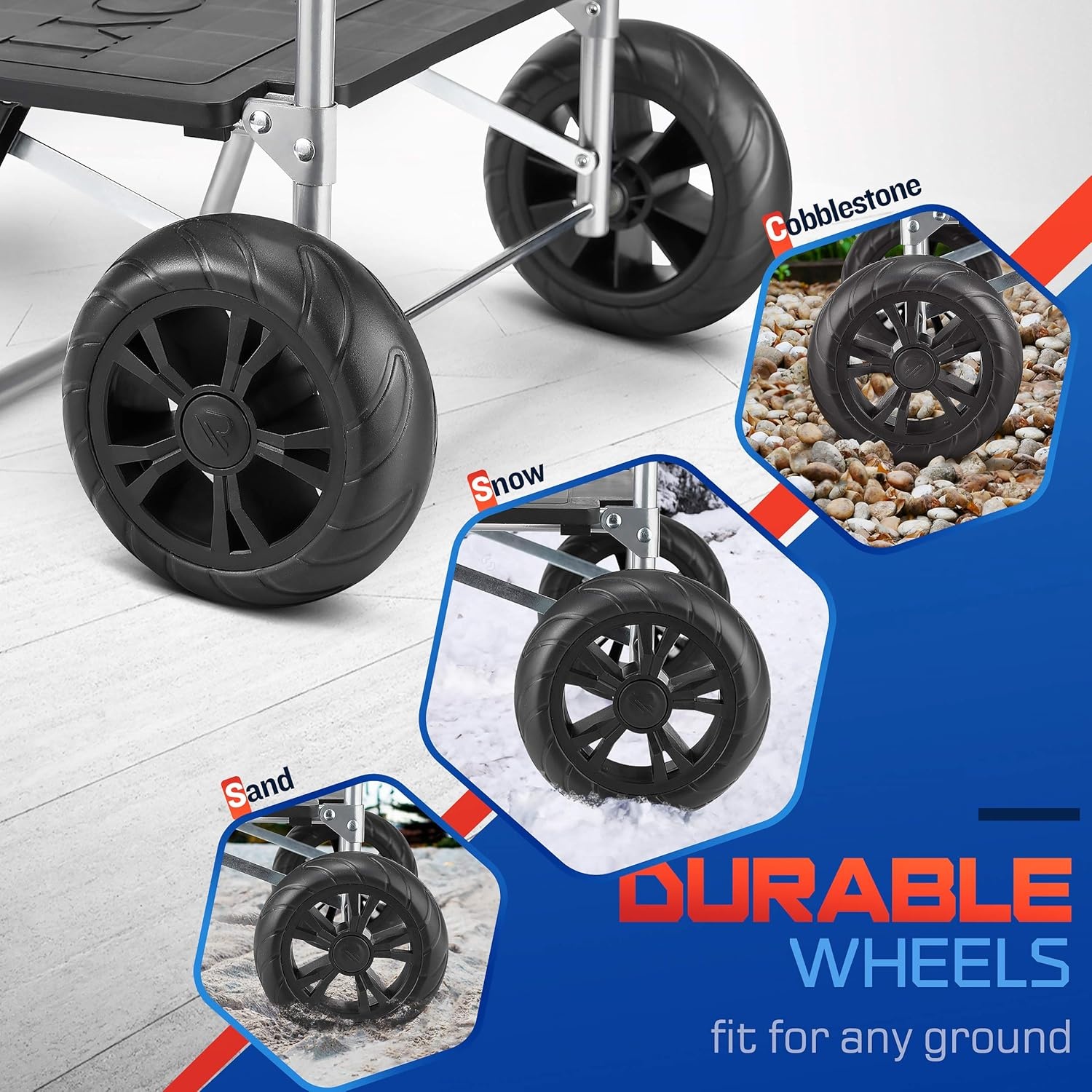 Opvouwbare boodschappentrolley 75L, 2-in-1 met RVS frame en waterdichte tas - Zwart