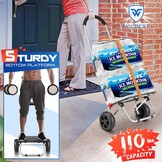 Opvouwbare boodschappentrolley 75L, 2-in-1 met RVS frame en waterdichte tas - Zwart