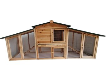 Werkapro Houten Kippenhok 215 x 56 x 87 cm, Bruin en Groen, voor 4 tot 5 kippen