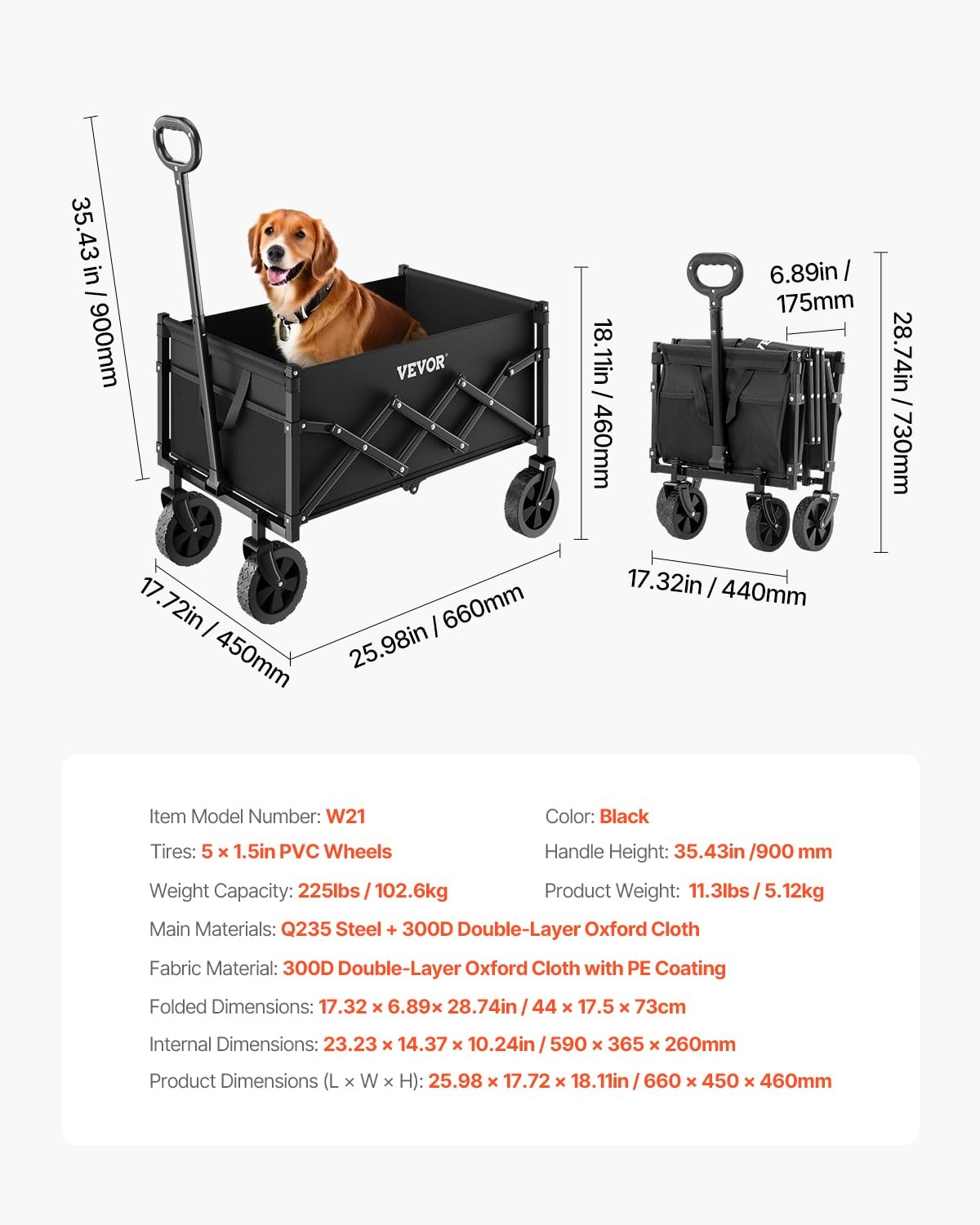 Opvouwbare Bolderkar 120L - 33% Korting!