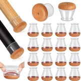 43% KORTING: Siliconen Stoelpootdoppen - Transparant, Vilt, 16 st.