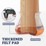 43% KORTING: Siliconen Stoelpootdoppen - Transparant, Vilt, 16 st.