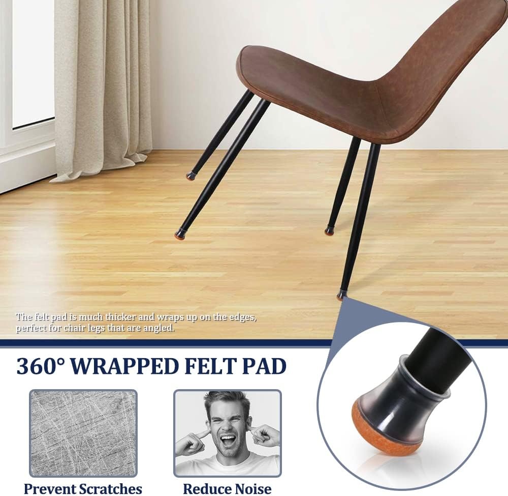 43% KORTING: Siliconen Stoelpootdoppen - Transparant, Vilt, 16 st.