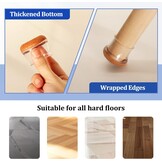 43% KORTING: Siliconen Stoelpootdoppen - Transparant, Vilt, 16 st.