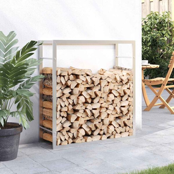 vidaXL Haardhoutrek 80x28x86 cm RVS - 59% Korting