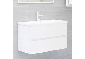 vidaXL Wastafelkast Hoogglans Wit (80cm) - 78% Korting!