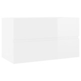 Wastafelkast Hoogglans Wit Bewerkt Hout 80cm - 85% Korting